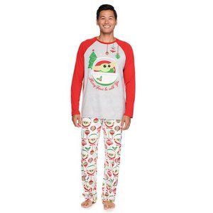 NEW Mens Sz Medium STAR WARS MANDALORIAN Christmas 2 Pc Pajama Lounge Set